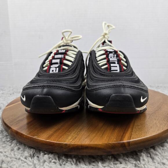 Nike Mens 10 Air Max 97 Premium Black White Overbranding Casual Athletic Sneaker - Picture 4 of 12